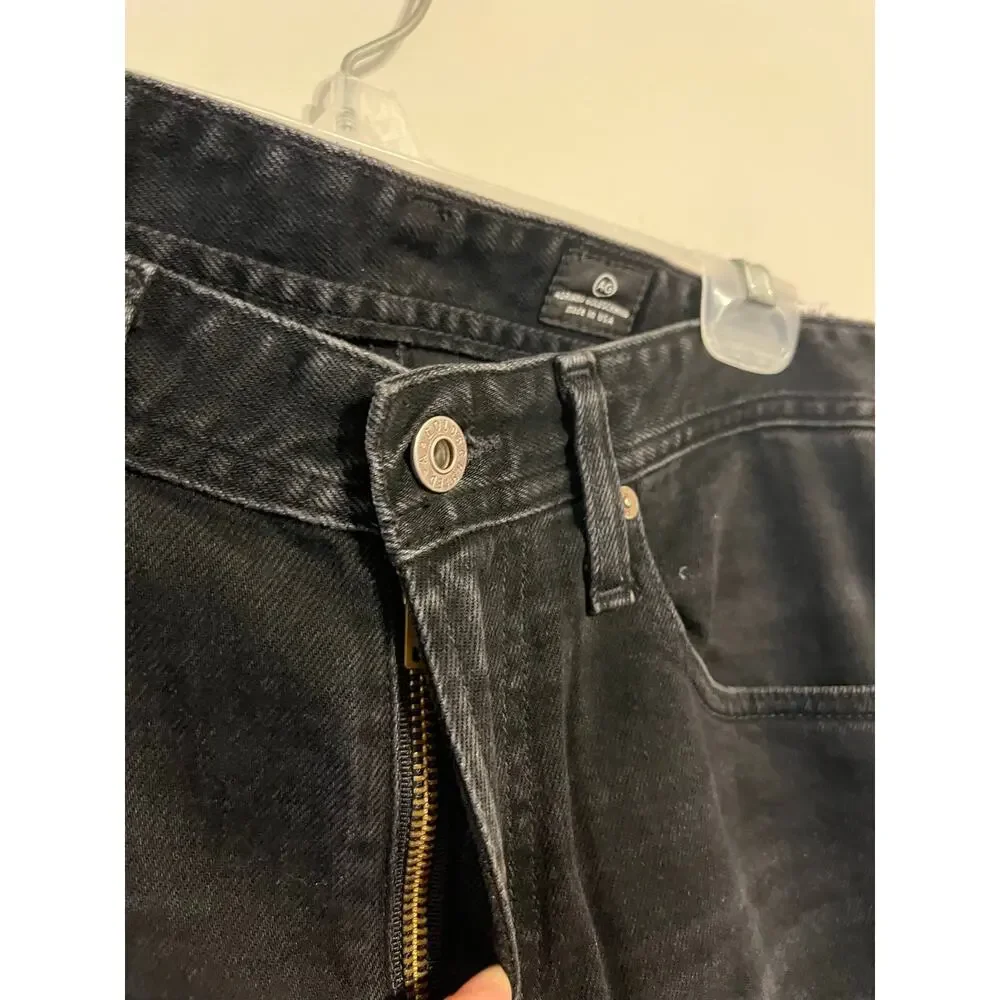 AG Adriano Goldschmied The Matchbox Straight Leg Black Jeans size 32x33